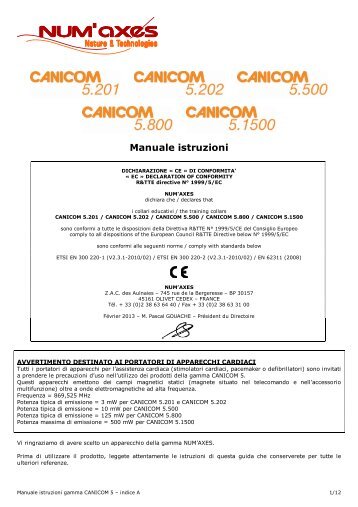 Numaxes Canicom 500 Pro User Manual